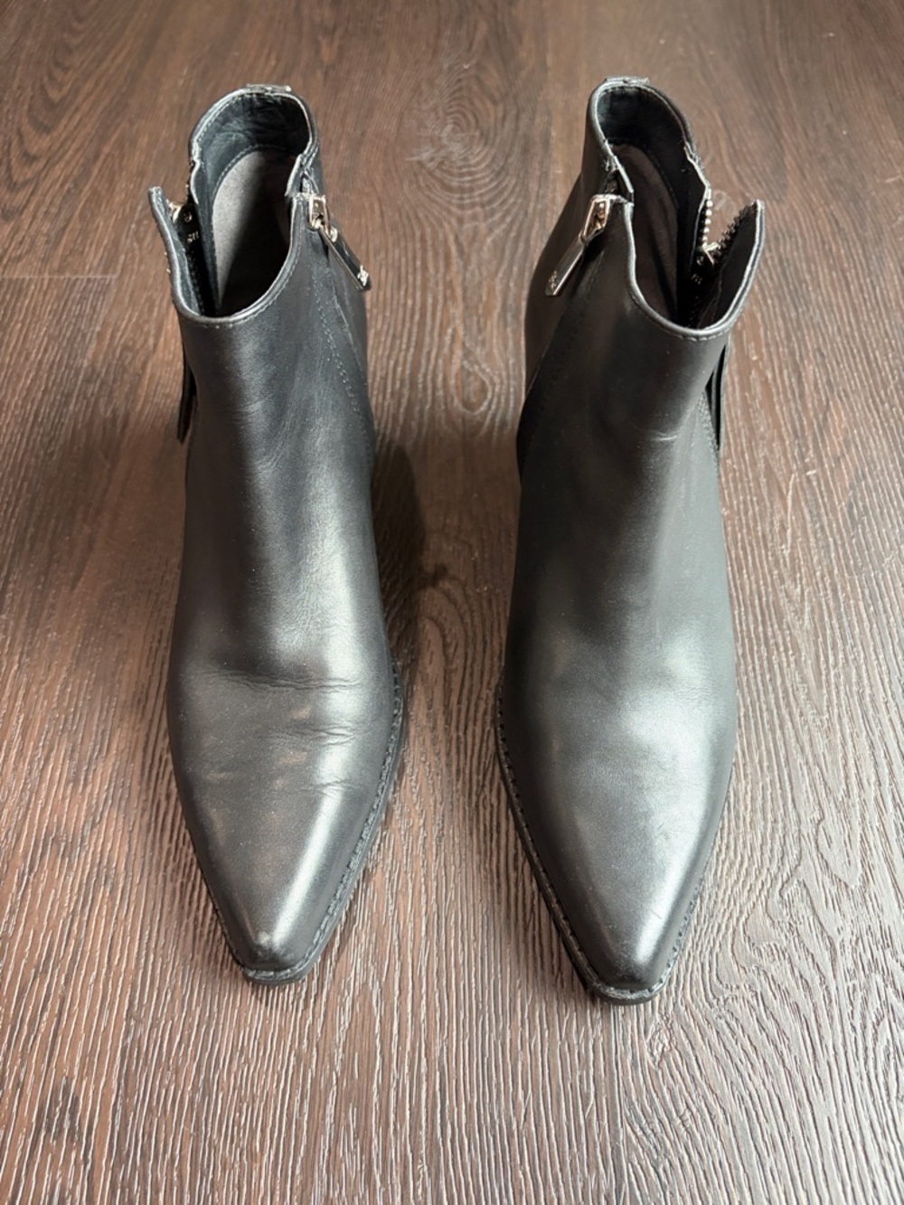 Sam Edelman Black Pointed Toe Ankle Boots - Classic Side Zip